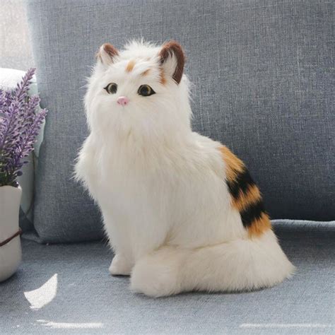 stuffed animal cats that purr|realistic looking stuffed cats.